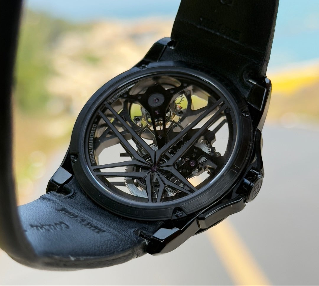 Roger Dubuis Excalibur White gold mechanical watch 42MM.Skeleton Flying Tourbillon Excalibur