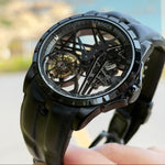 Roger Dubuis Excalibur White gold mechanical watch 42MM.Skeleton Flying Tourbillon Excalibur