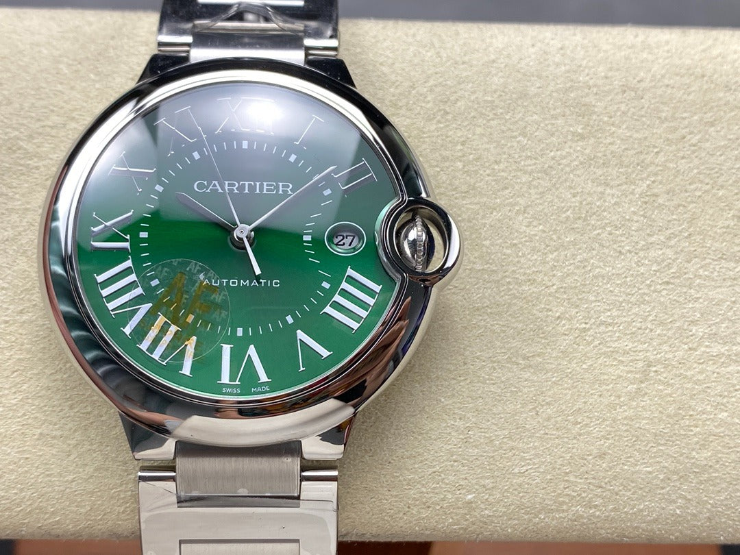 Cartier Ballon Bleu de Cartier Steel / Green / 40.0 mm / Box&Papers / WSBB0071