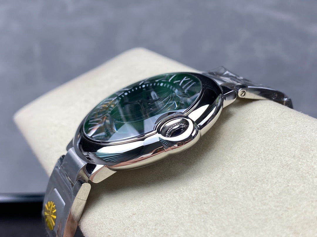 Cartier Ballon Bleu de Cartier Steel / Green / 40.0 mm / Box&Papers / WSBB0071