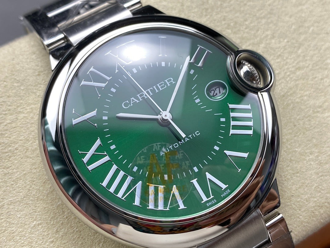 Cartier Ballon Bleu de Cartier Steel / Green / 40.0 mm / Box&Papers / WSBB0071