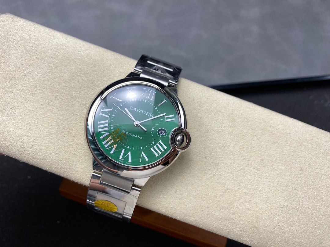 Cartier Ballon Bleu de Cartier Steel / Green / 40.0 mm / Box&Papers / WSBB0071