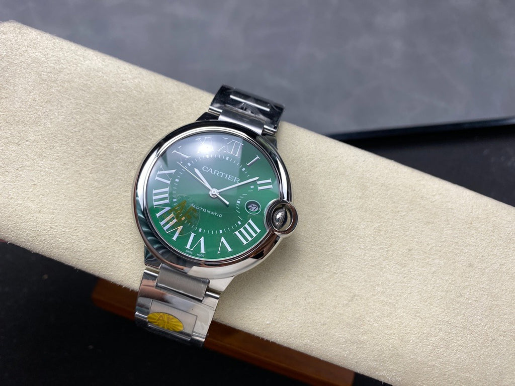 Cartier Ballon Bleu de Cartier Steel / Green / 40.0 mm / Box&Papers / WSBB0071