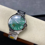 Cartier Ballon Bleu de Cartier Steel / Green / 40.0 mm / Box&Papers / WSBB0071