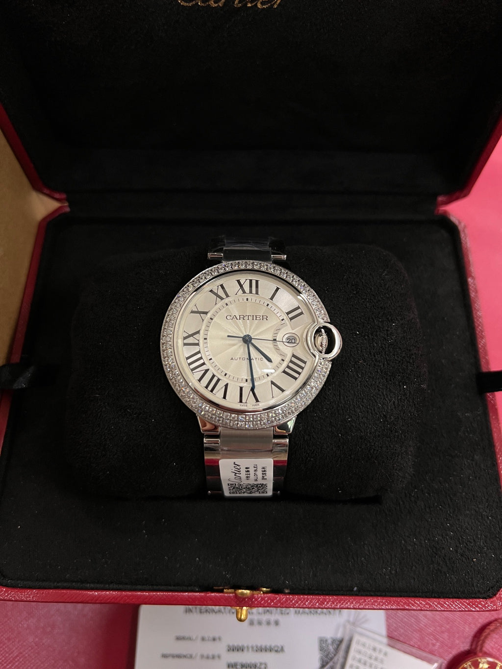 Cartier Ballon Bleu 42mm W69012Z4 Automático Acero Muy bueno