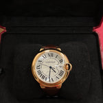 Cartier Ballon Bleu 42mm 18k Yellow Gold Silver Dial 42mm Automatic Mens W6900551