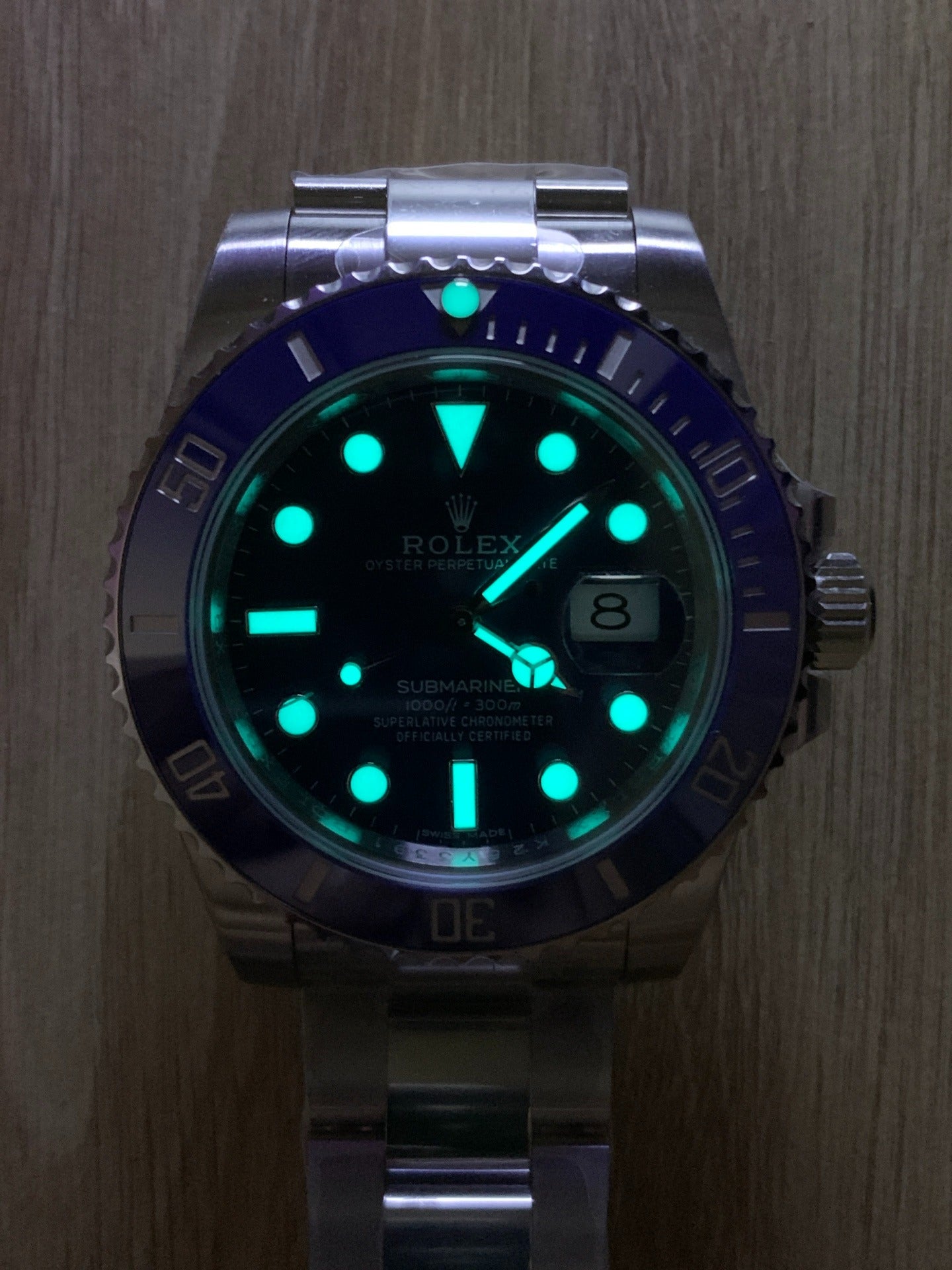 Rolex Submariner Azul Hombre, 40mm Plateado con Caja