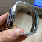 Rolex Submariner Azul Hombre, 40mm Plateado con Caja