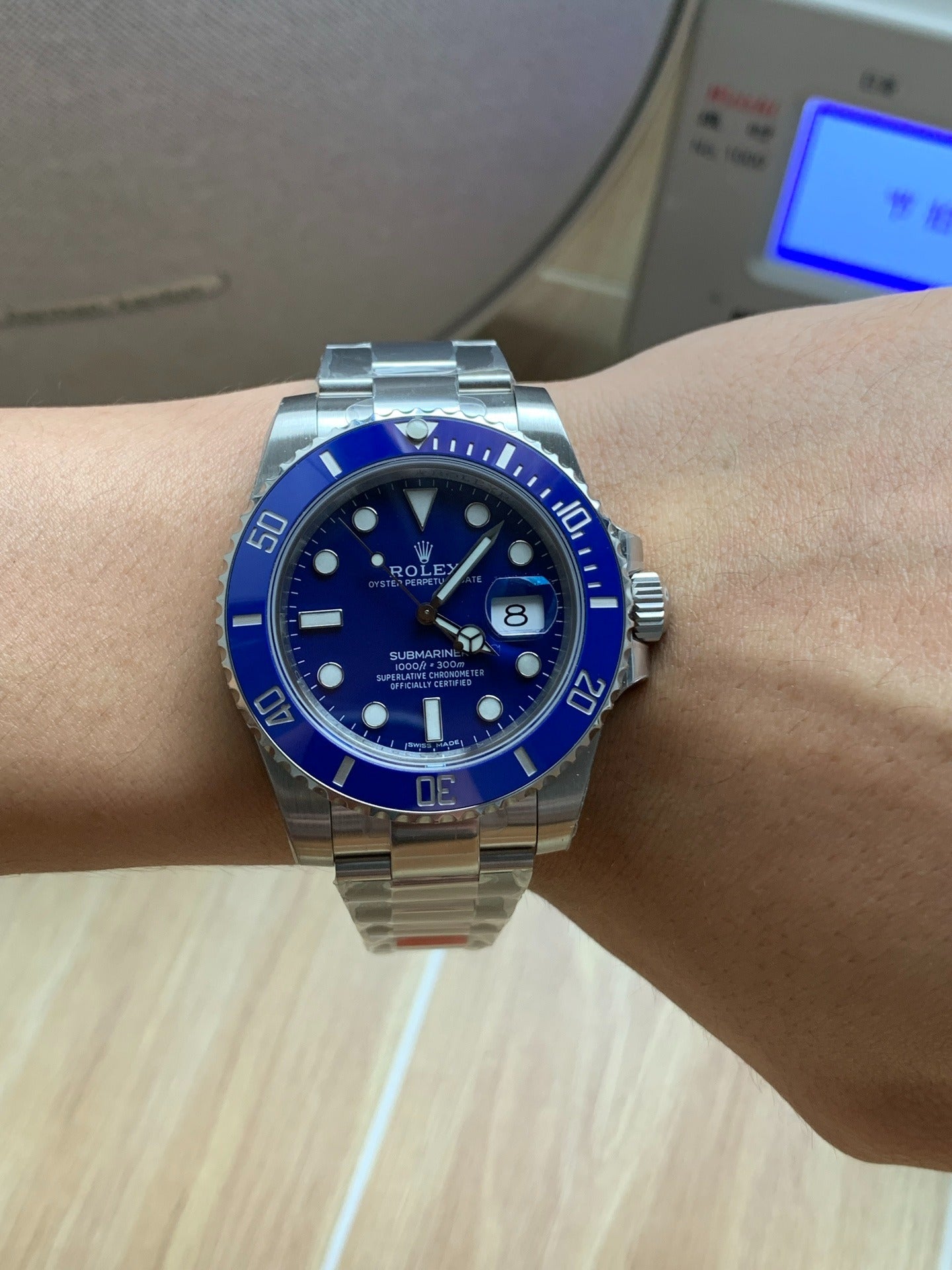 Rolex Submariner Azul Hombre, 40mm Plateado con Caja