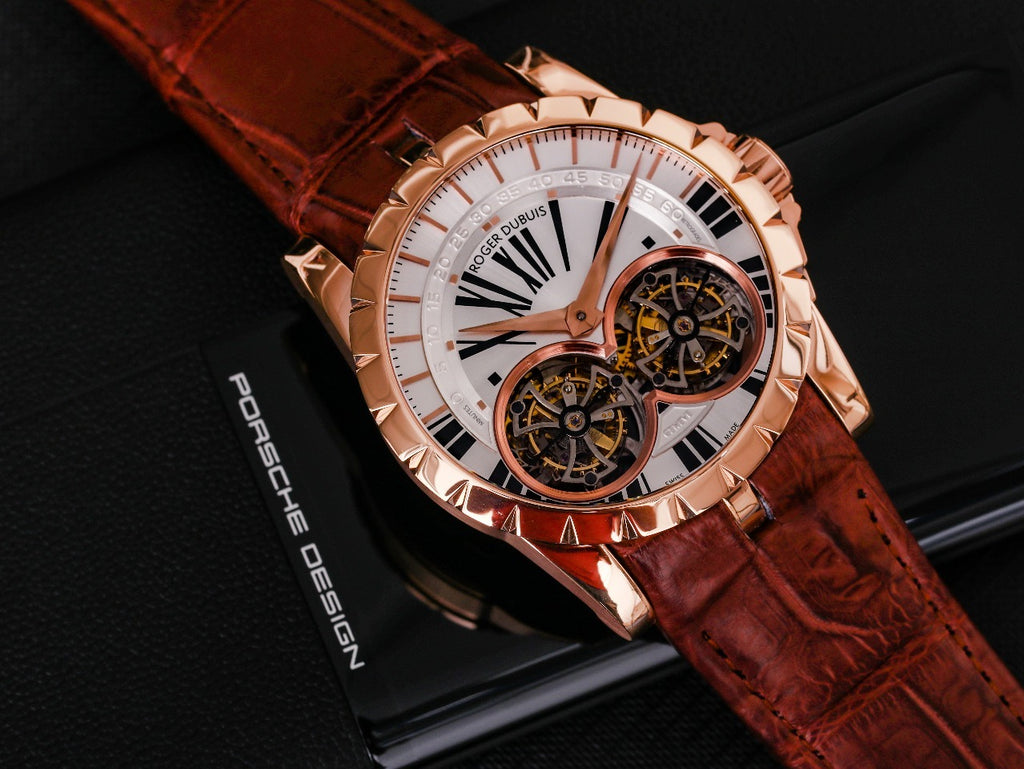 Roger Dubuis Excalibur Reloj automático con tourbillon volante en oro